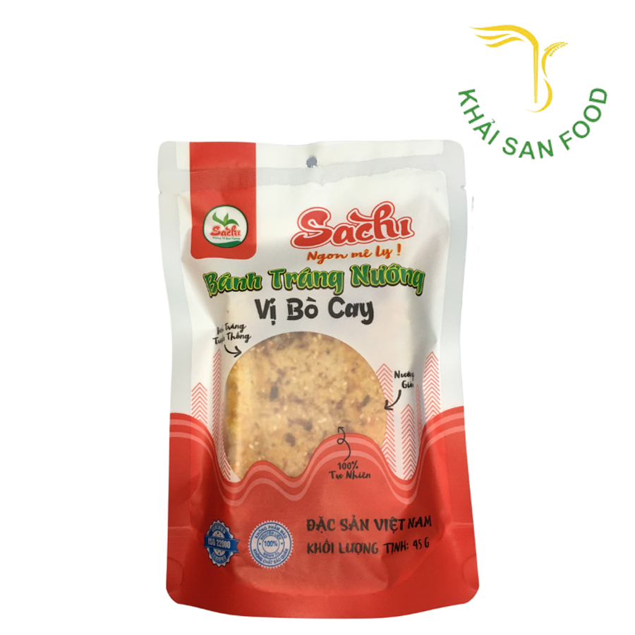 Snack Bánh Tráng Nướng SACHI Phủ Khô Bò Cay 45g