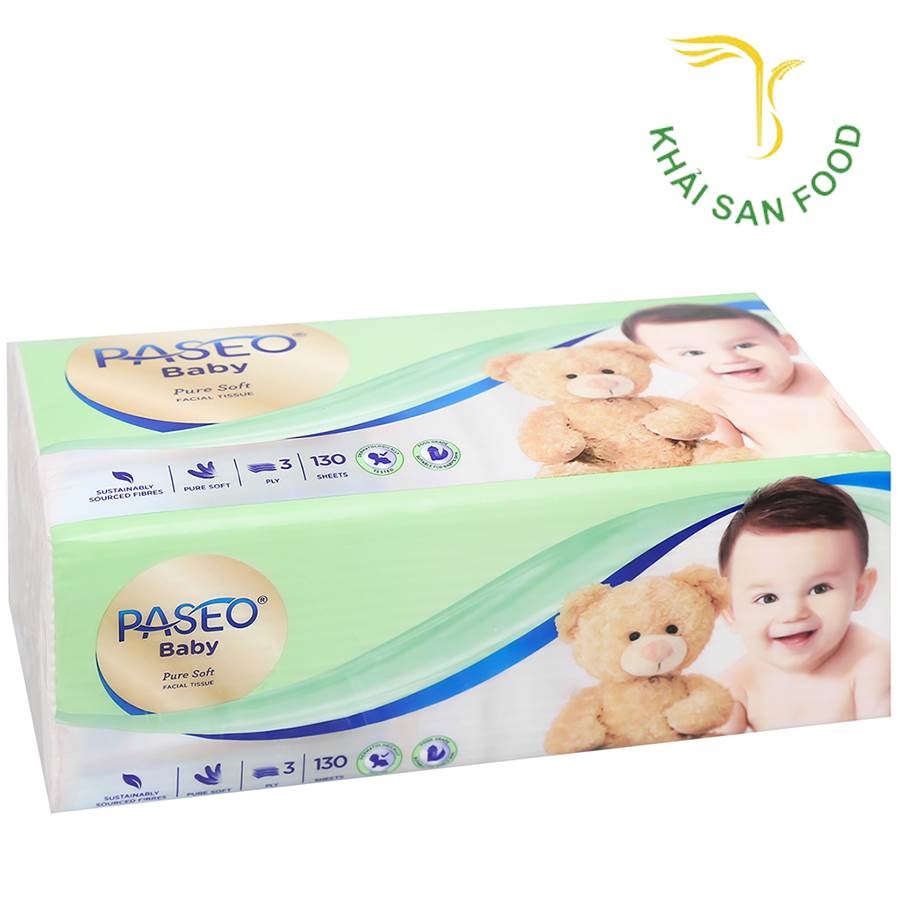 Khăn Giấy Thiếp Paseo Baby Solfpack 130 Tờ
