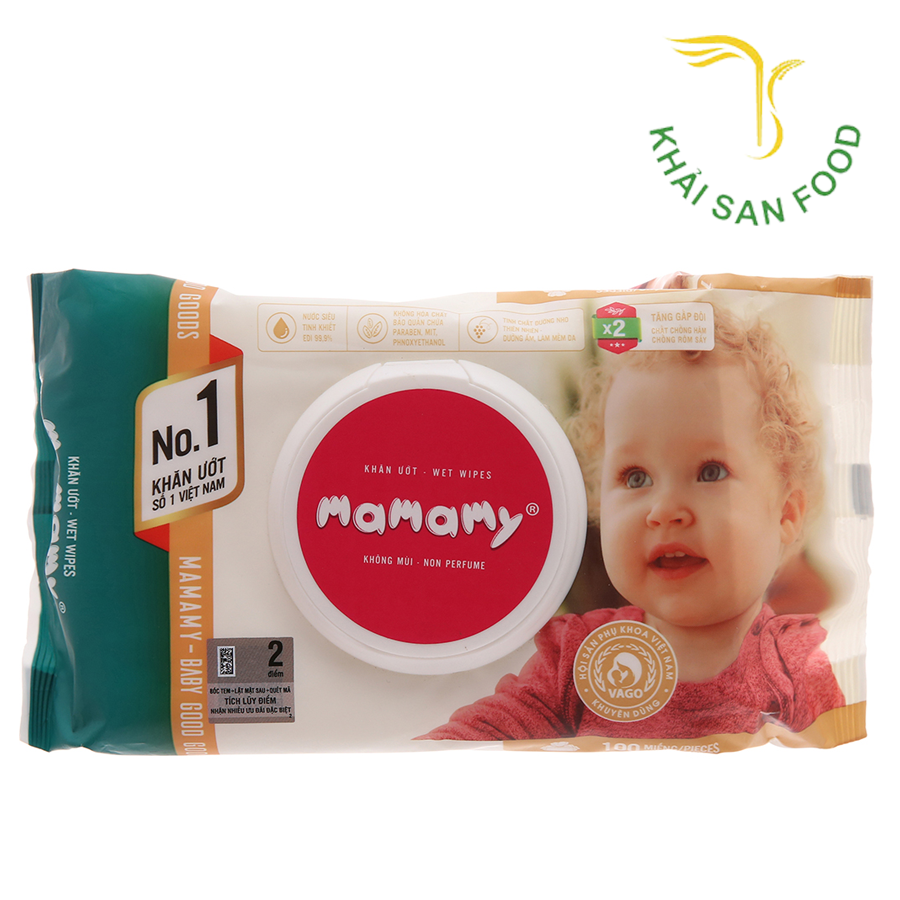 TP Khăn Ướt Mamamy 100 Tờ Không Mùi