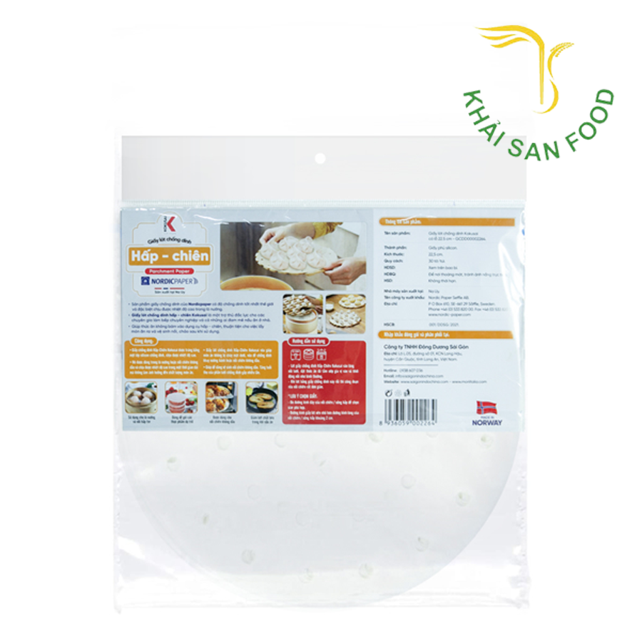 Giấy Lót Chống Dính Hấp Chiên Kokusai Có Lỗ 22.5cm