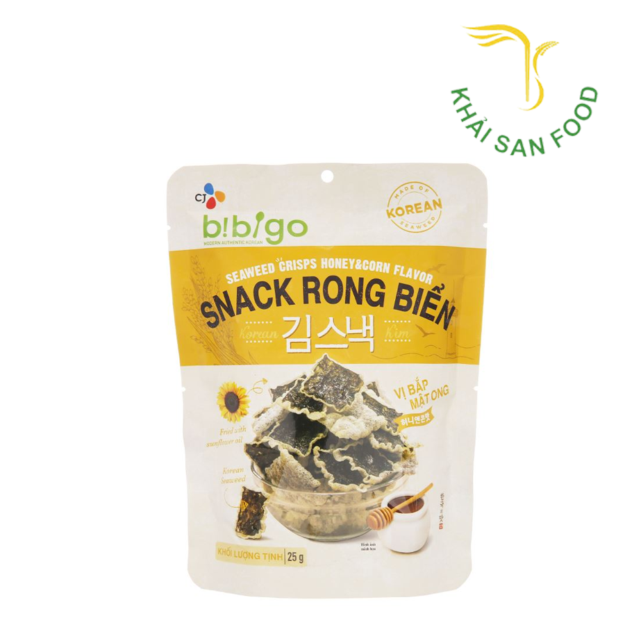 Snack Rong Biển Bibigo Vị Bắp Mật Ong 25G