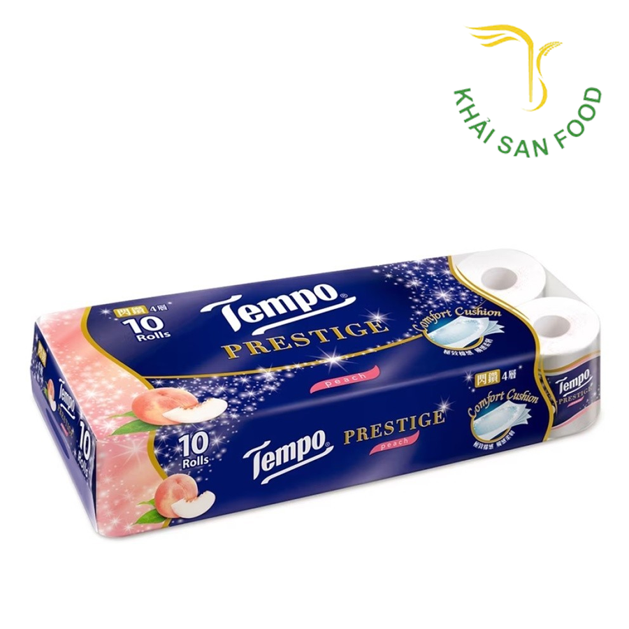Giấy Vệ Sinh Tempo Prestige Hương Đào 10 Cuộn