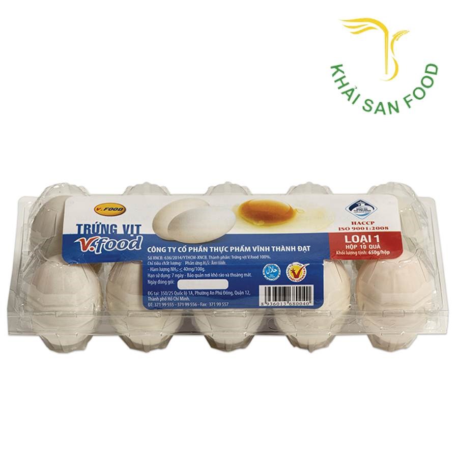 VTD Trứng Vịt Loại 1 (Hộp 10 Quả)