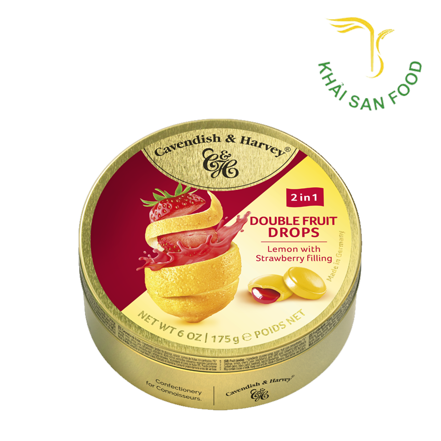 Kẹo C&H 175g DUO Lemon fill Strawberry
