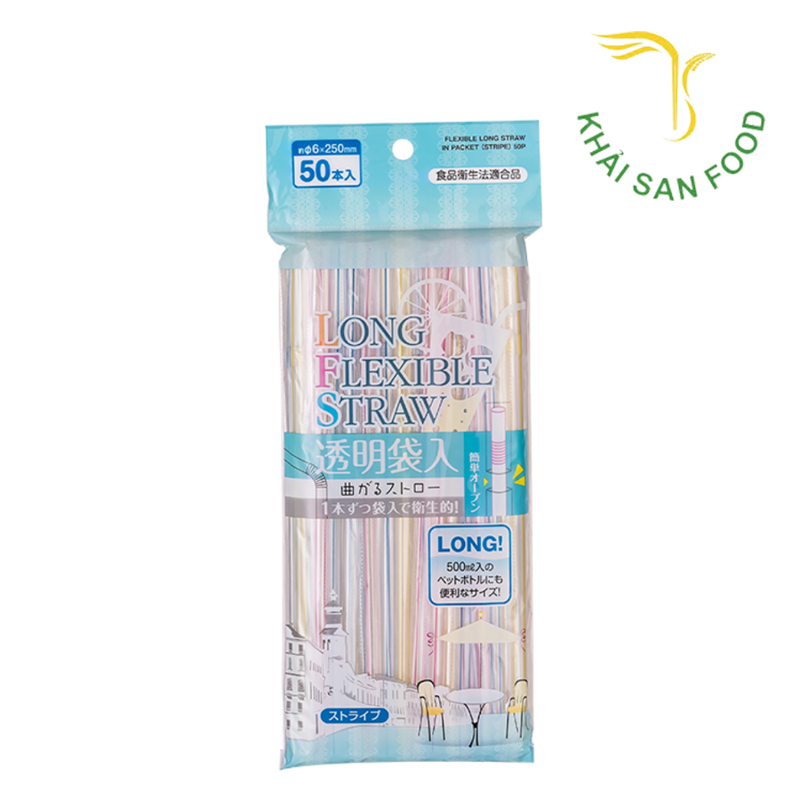 Set 50 Ống Hút 25cm Có Nắp Gập