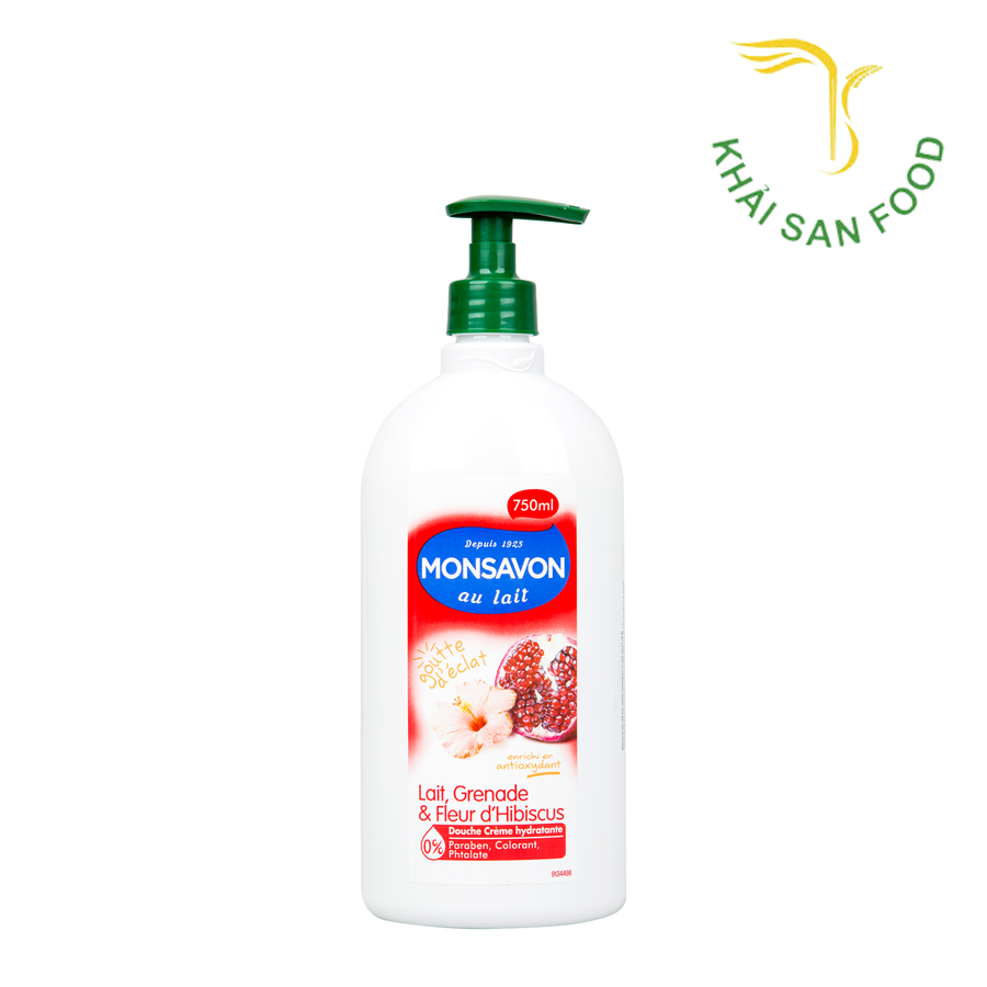 Monsavon Sữa Tắm 750Ml (Sữa, Lựu Và Hoa Dâm Bụt)