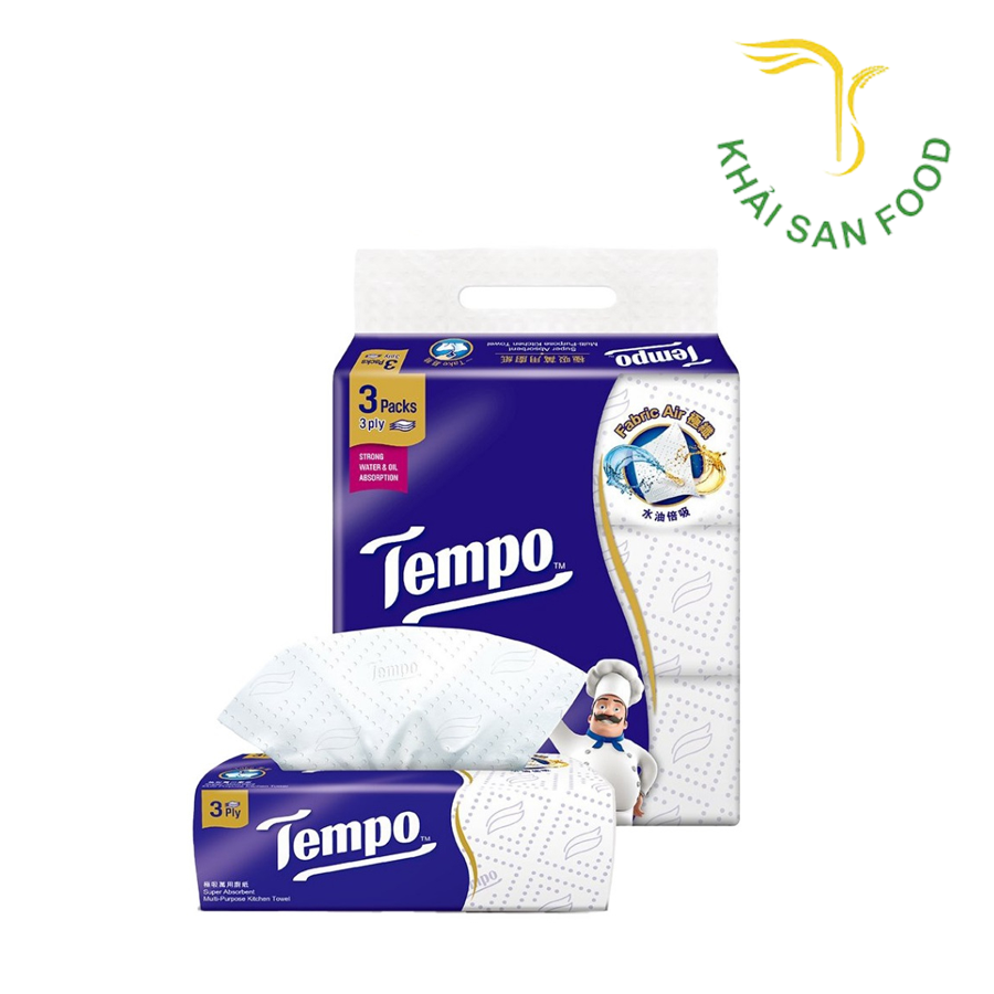 Khăn Giấy Bếp Rút Đa Năng Tempo Lốc 3