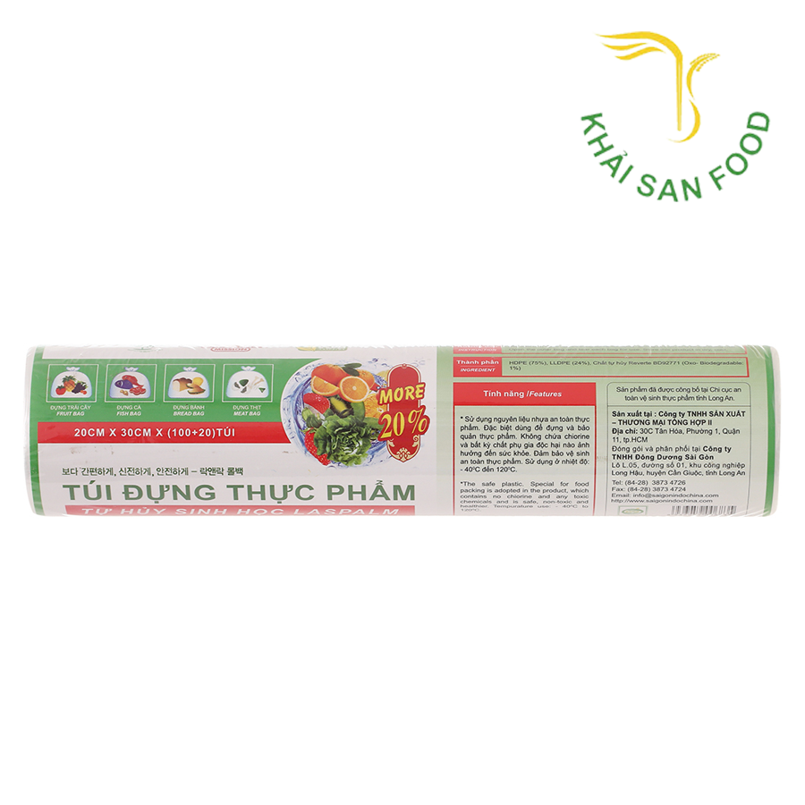 Túi Đựng Thực Phẩm Laspalm 20*30Cm (120 Túi)