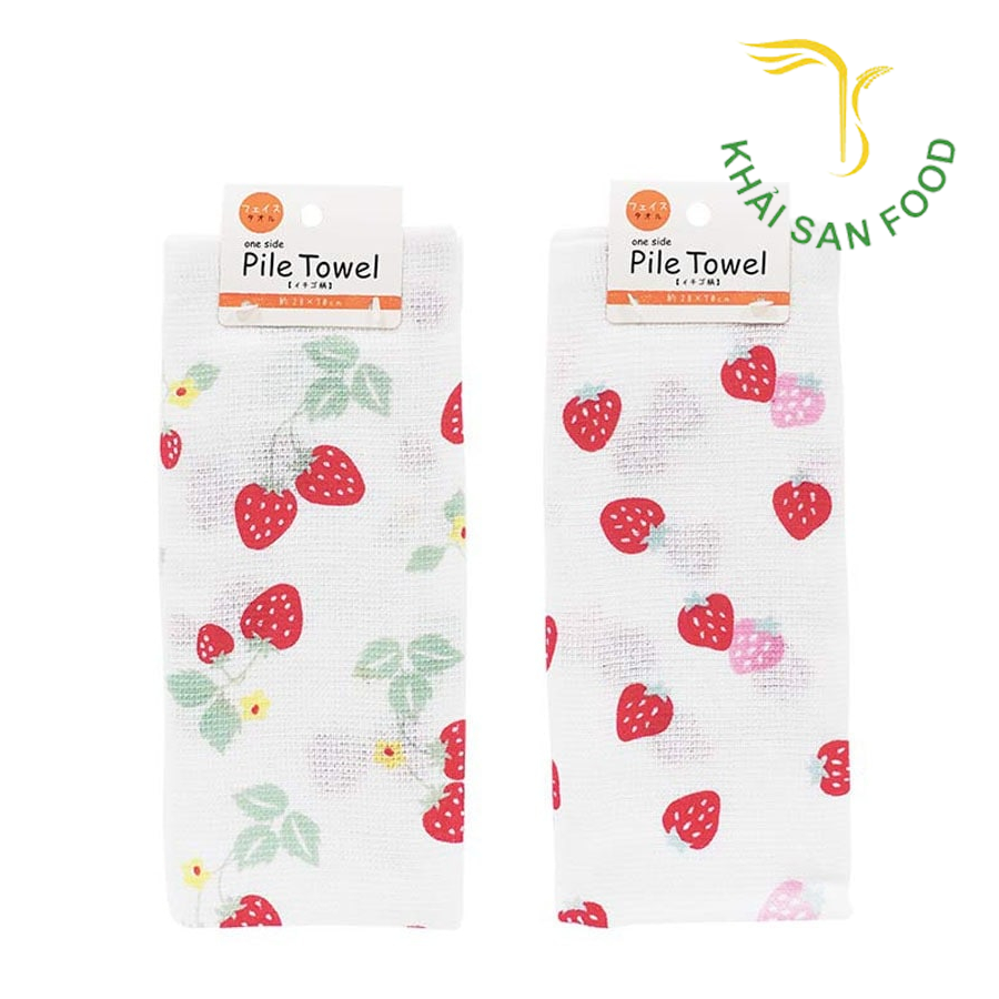 Khăn Mặt Cotton 2 Lớp Mẫu Dâu Tây 28x70cm