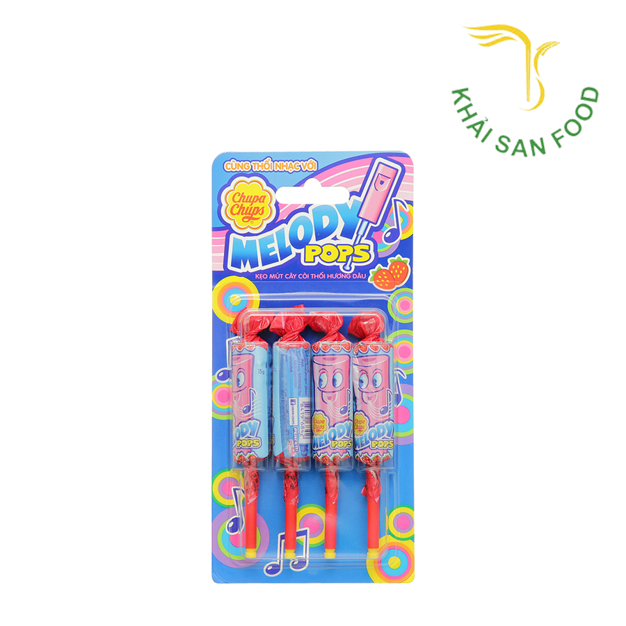 Chupa Chups Kẹo Mút Còi Thổi Hương Dâu 15Gr