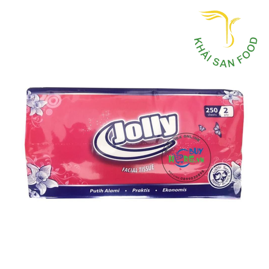 Khăn Giấy Lau Mặt Jolly 250 Tờ 2 Lớp
