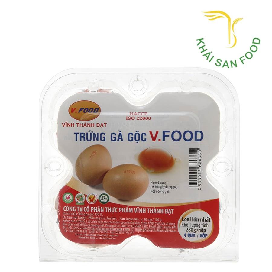VTD Trứng Gà Gộc (Hộp 4 Quả)
