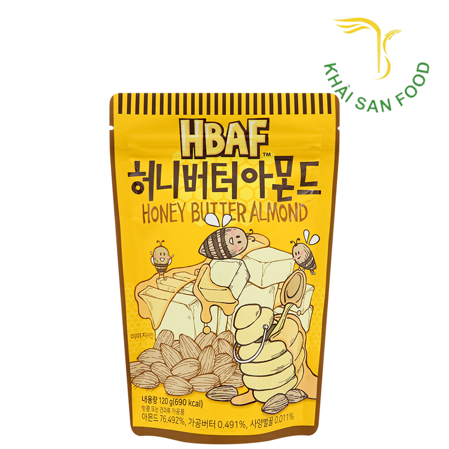 Hạt Hạnh Nhân Tẩm Bơ Mật Ong HBAF 120G