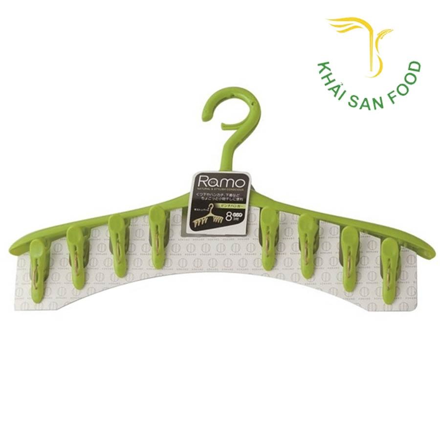 Set Móc Phơi 8 Kẹp Màu Xanh