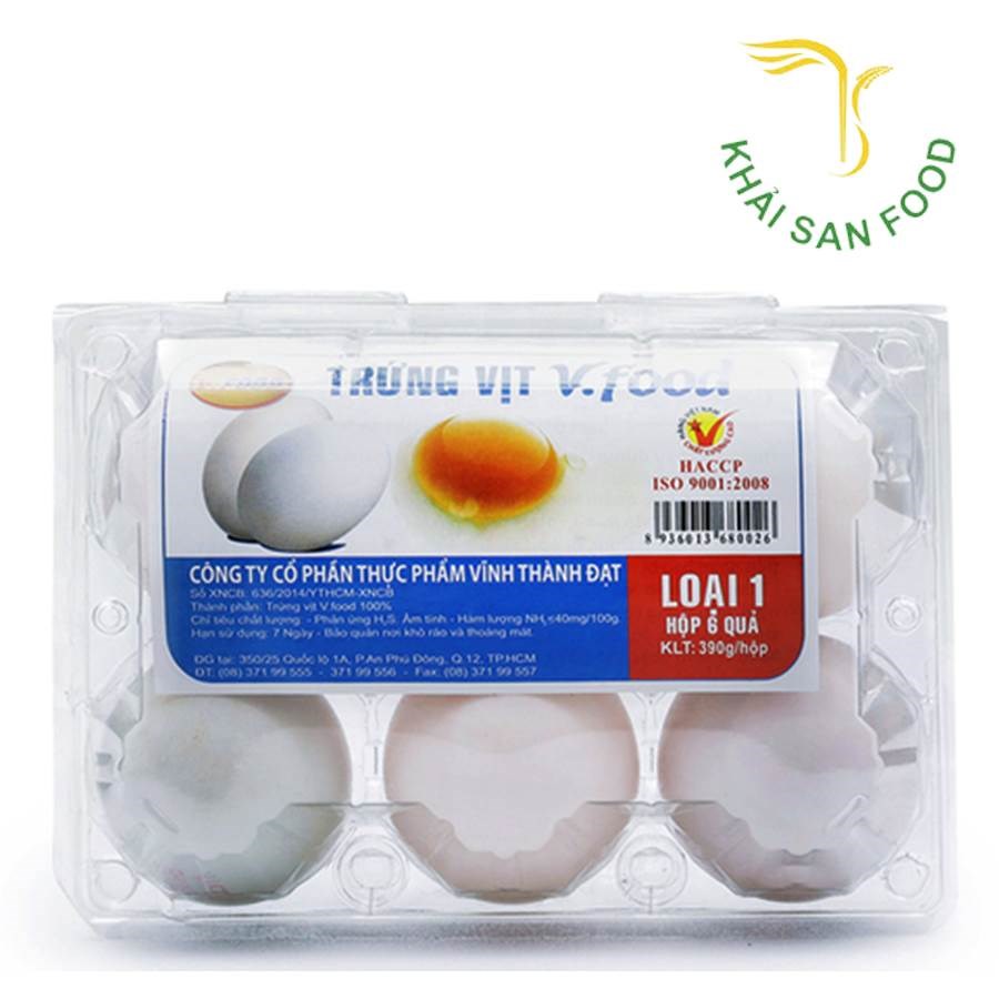 VTD Trứng Vịt Loại 1 (Hộp 6 Quả)