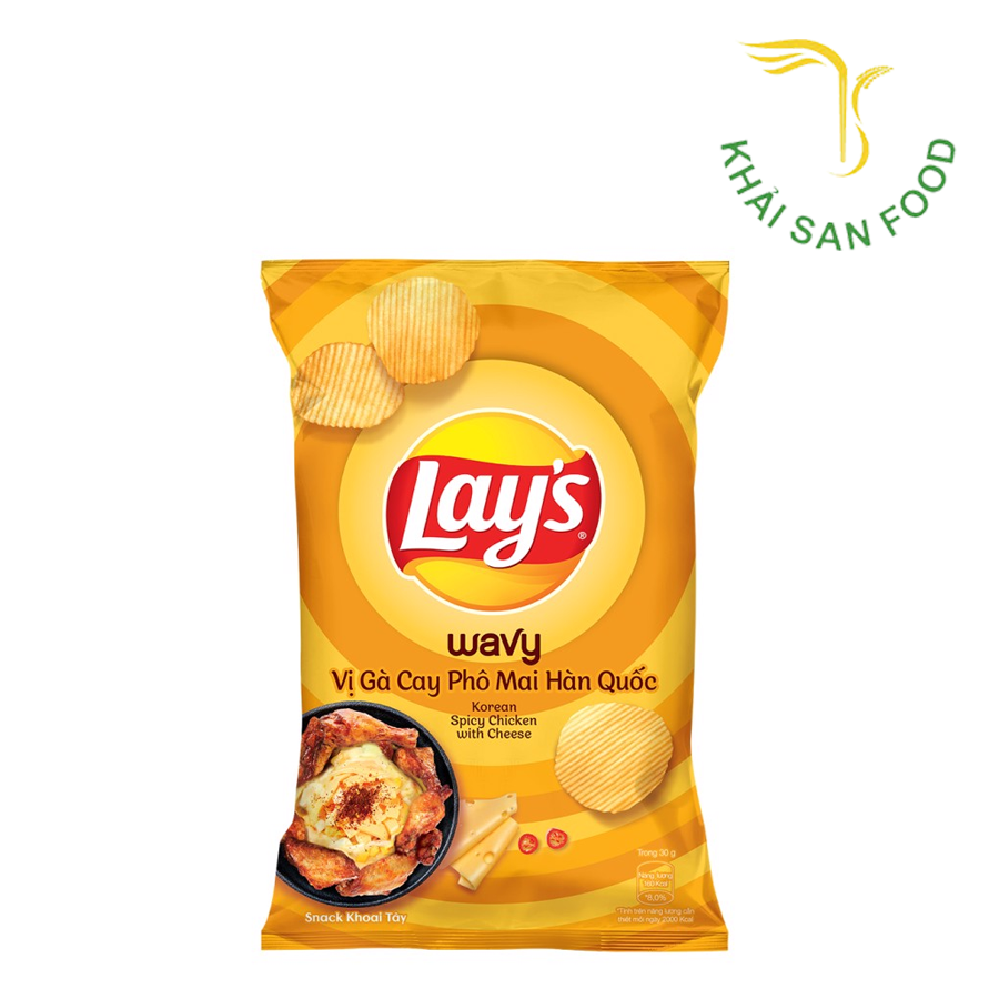 Lays Wavy Vị Gà Cay Phô Mai Hàn Quốc 90G