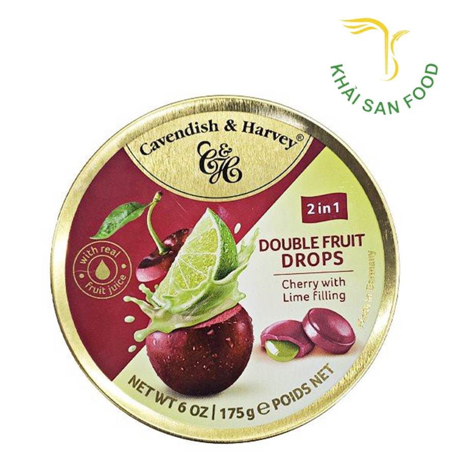 Kẹo C&H 175g DUO Cherry fill Lime