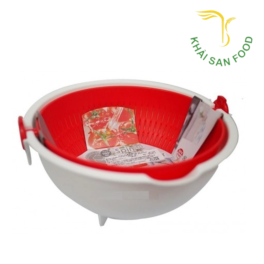 Set Chậu Rổ Xoay 180 Độ Kokubo ( Màu Đỏ Trắng)