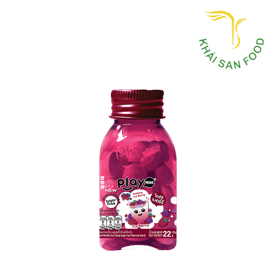 Kẹo The Không Đường Hương Quả Mọng Playmore Hũ - 22g