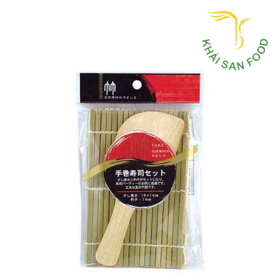 Màng Cuộn Sushi Bằng Tre Kèm Muôi Xới