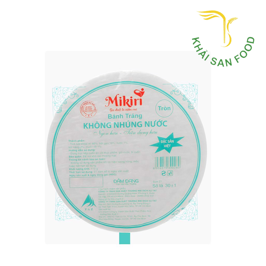 Bánh Tráng Mikiri Tròn Lớn 30 Lá 110G