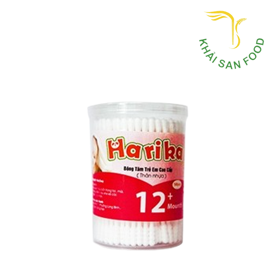 Tăm Bông Trẻ Em HariKa Hũ Tròn 180pcs ( Thân Nhựa ) ( 135pcs )