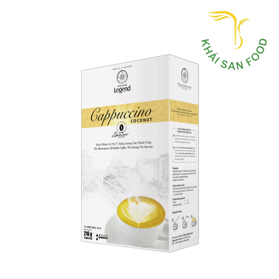 Cà Phê Legend Cappuccino Coconut - 12 Gói