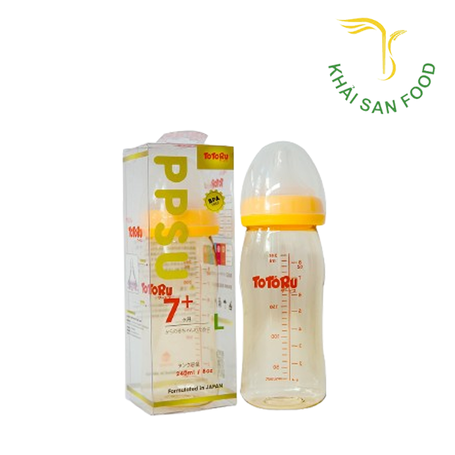 Bình Sữa Trẻ Em Miệng Rộng PPSU 240ml Totoru Model TOW240PPSU