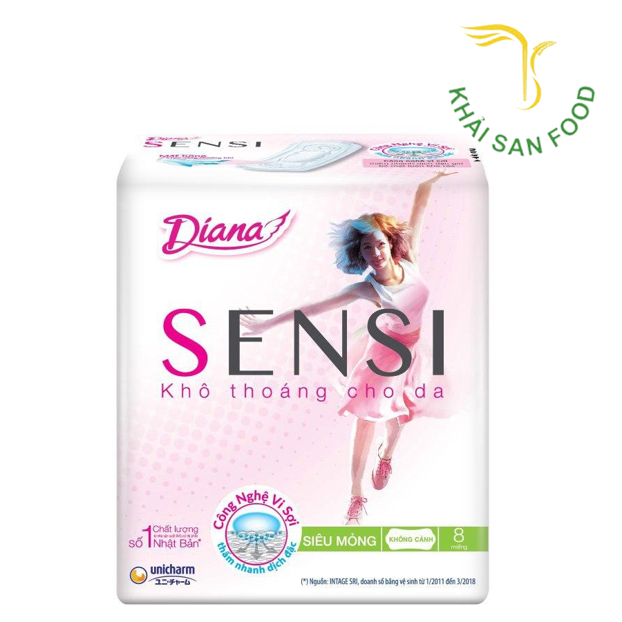 Diana Sensi Siêu Mỏng Không Cánh 8M ( Trắng )