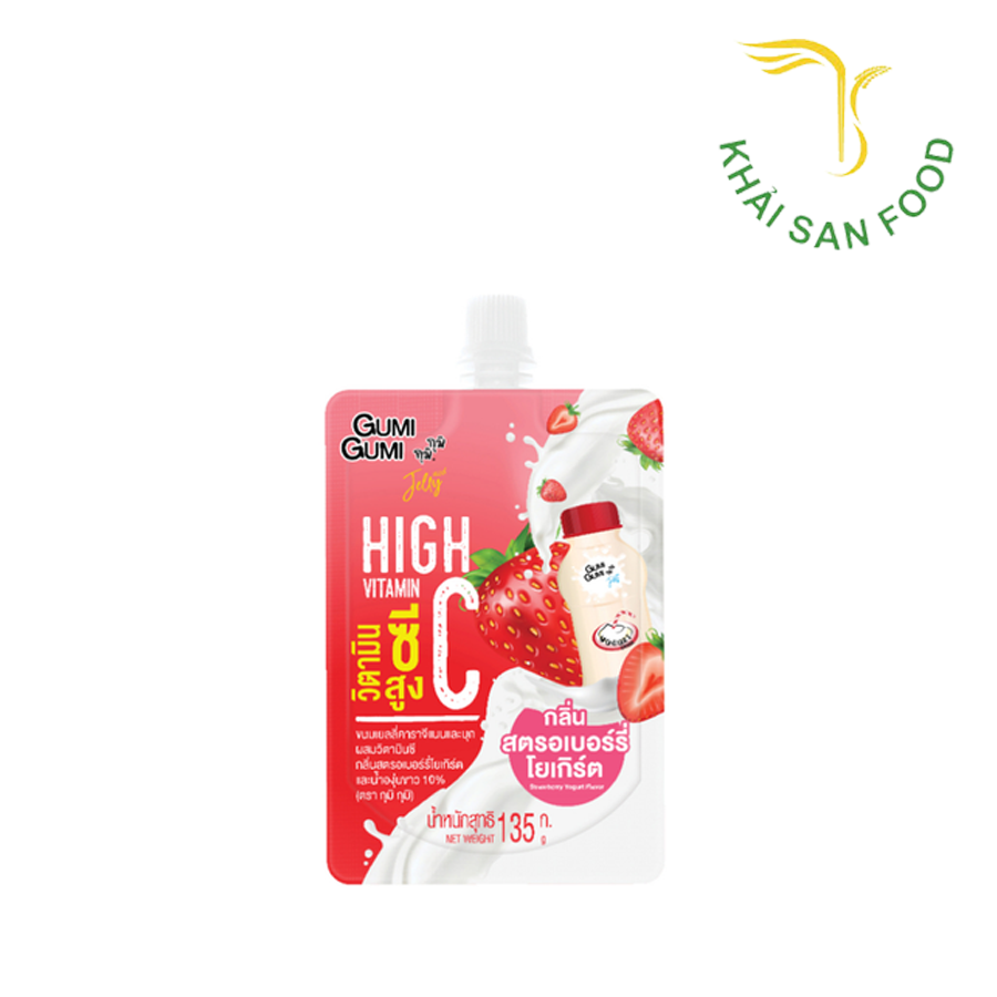 Nước Thạch Jelly Gumi Gumi Vitamin C Vị Sữa Chua Dâu 135g