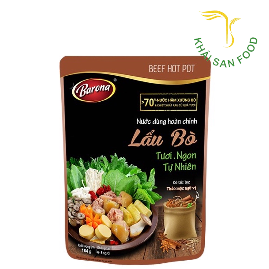 Nước Dùng Hoàn Chỉnh Barona Lẩu Bò 164g