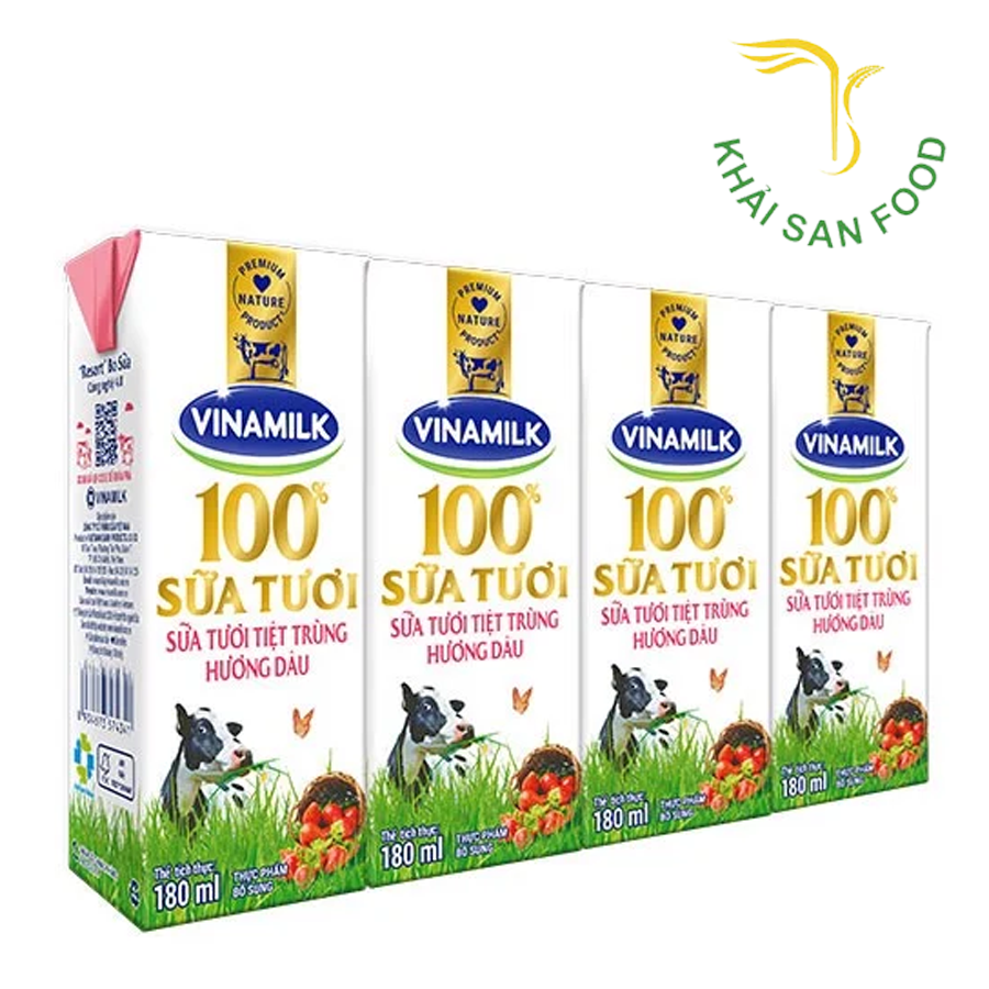 Sữa Tươi Tiệt Trùng Vinamilk 180Ml (Dâu)
