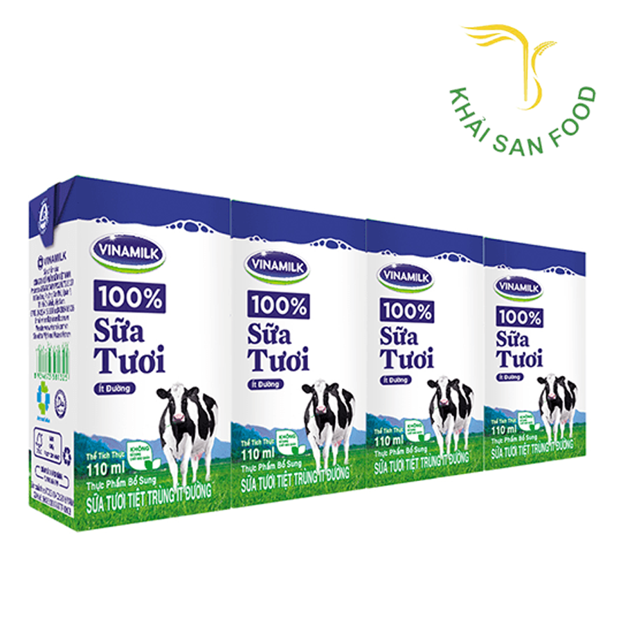 Sữa Tươi Tiệt Trùng Vinamilk 110Ml (Ít Đường)