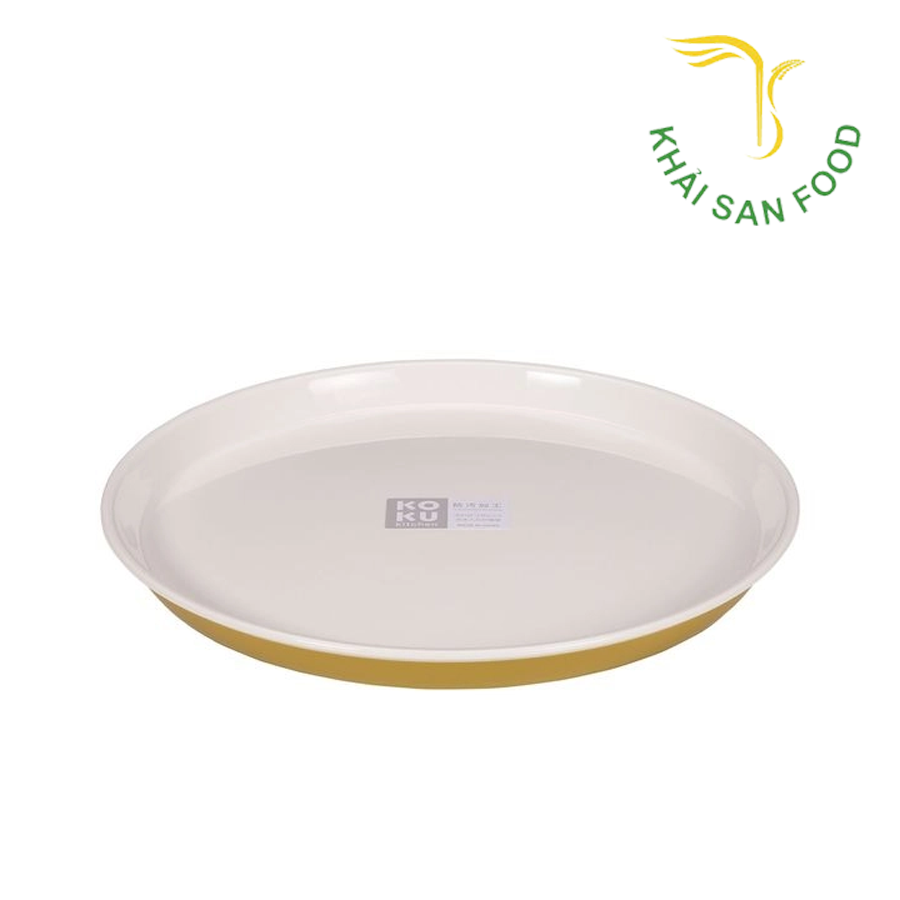 Đĩa Nhựa Nông Lòng Màu Vàng, Size 22.5cm Kokubo