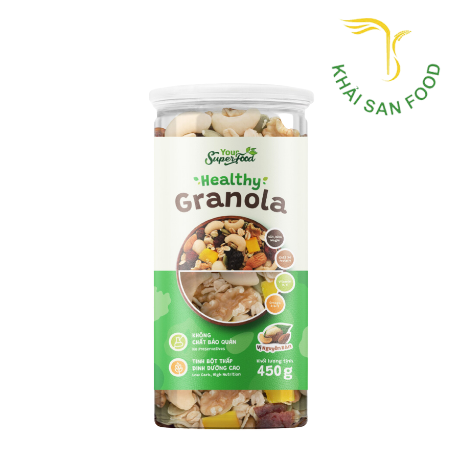 Healthy Granola Vị Nguyên Bản Hũ 450G