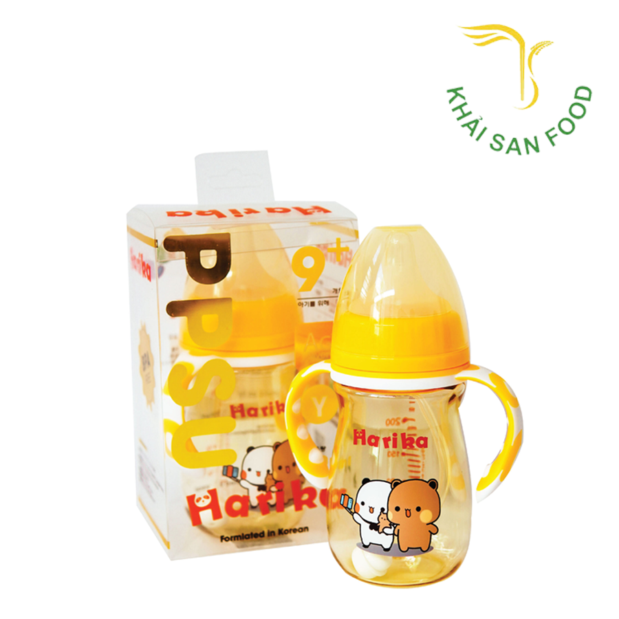 Bình Sữa Trẻ Em PPSU Cổ Rộng Harika- 260ml - Tay Cầm