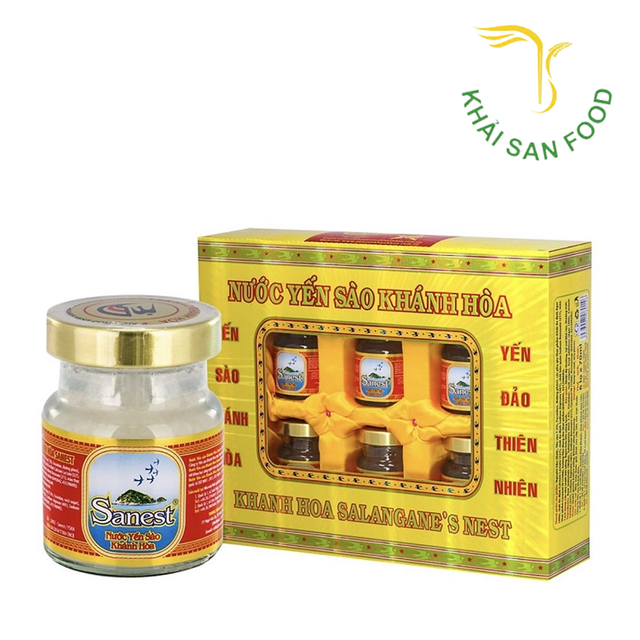 Nước Yến Sào Sanest Hộp 6 Lọ 70Ml Có Đường