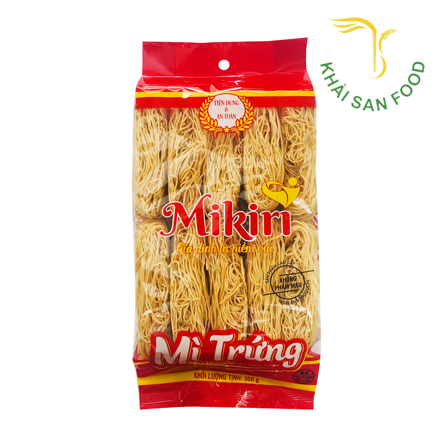 Mikiri Mỳ Trứng Vuông KPM Sợi TRòn 350G