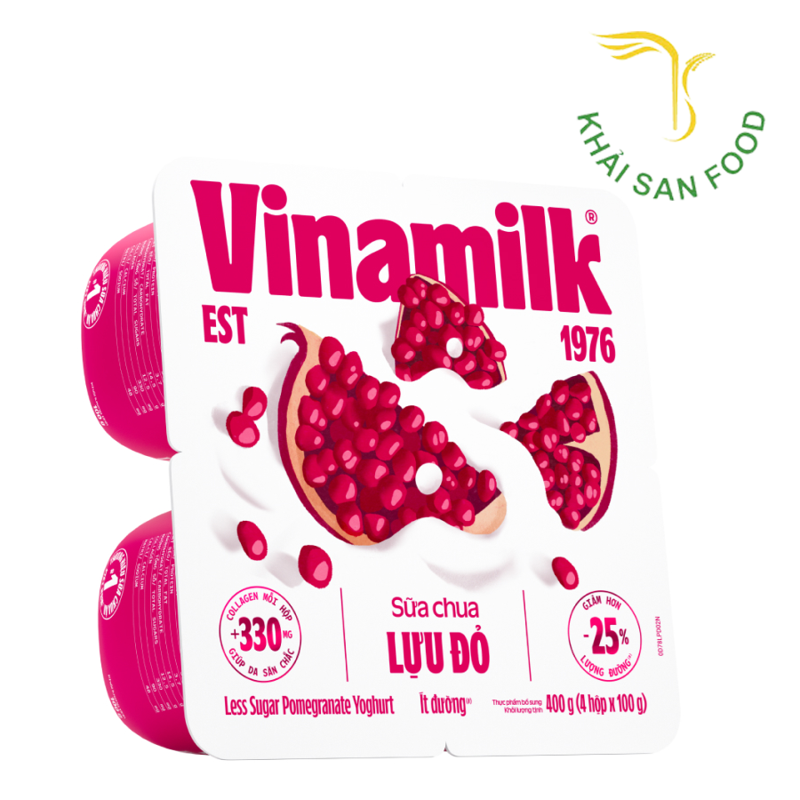 Sữa Chua Ăn Vinamilk 100g Lựu Đỏ Ít Đường