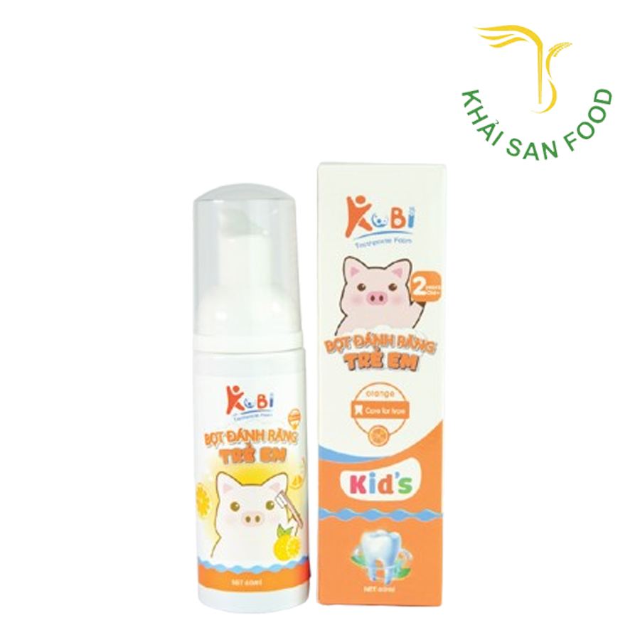 Kem Đánh Răng Dạng Bọt Trẻ Em Kubi 60 ml -Vị Cam