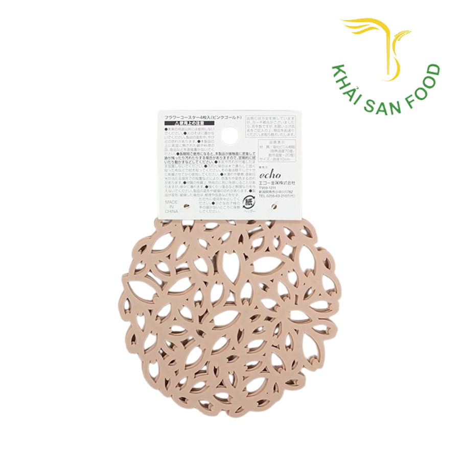 Set 4 Miếng Lót Cốc Hình Hoa Echo 10Cm