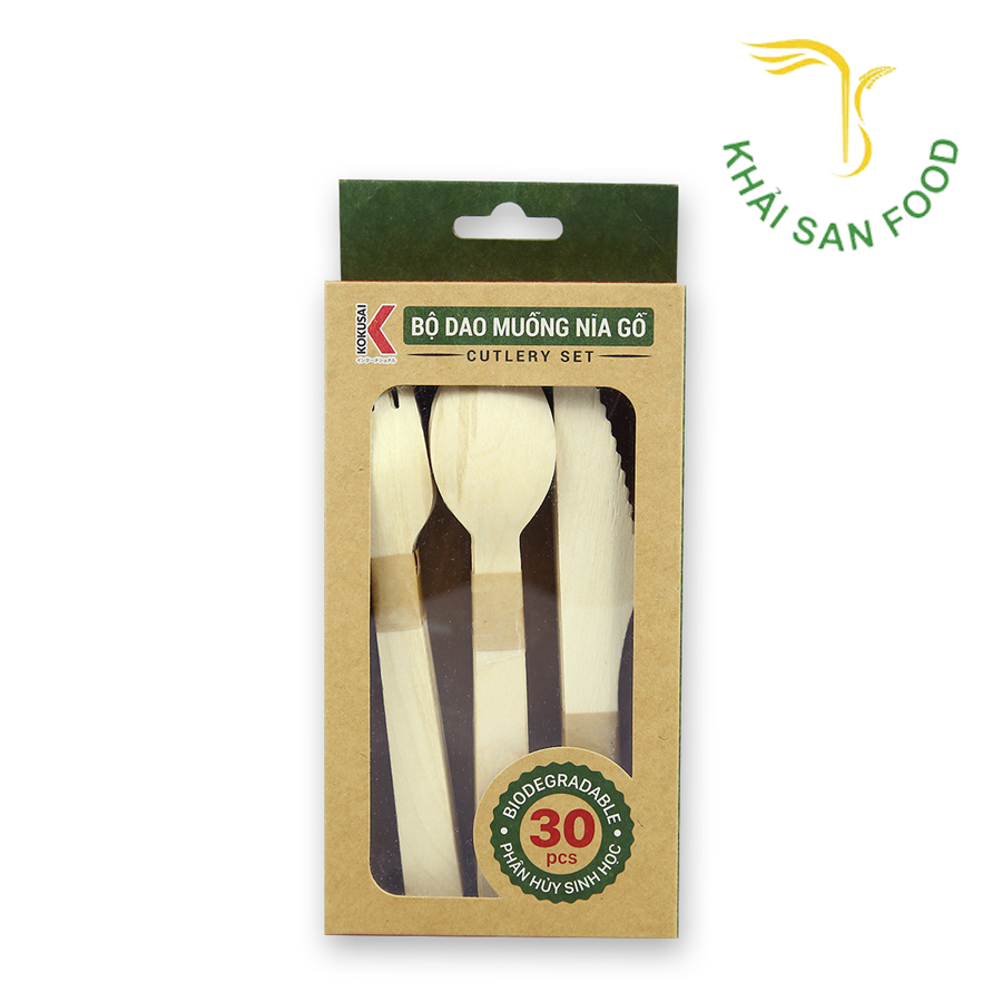 Bộ Dao Muỗng Nĩa Gỗ Kokusai 006194