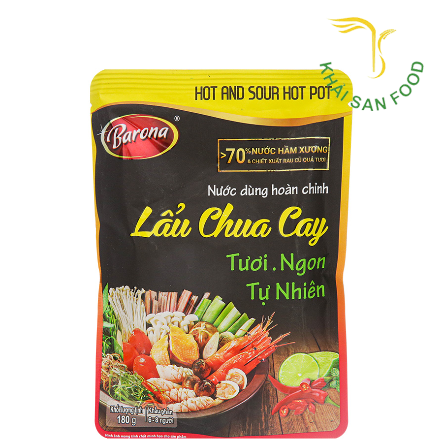 Nước Dùng Hoàn Chỉnh Barona Lẩu Chua Cay 180g