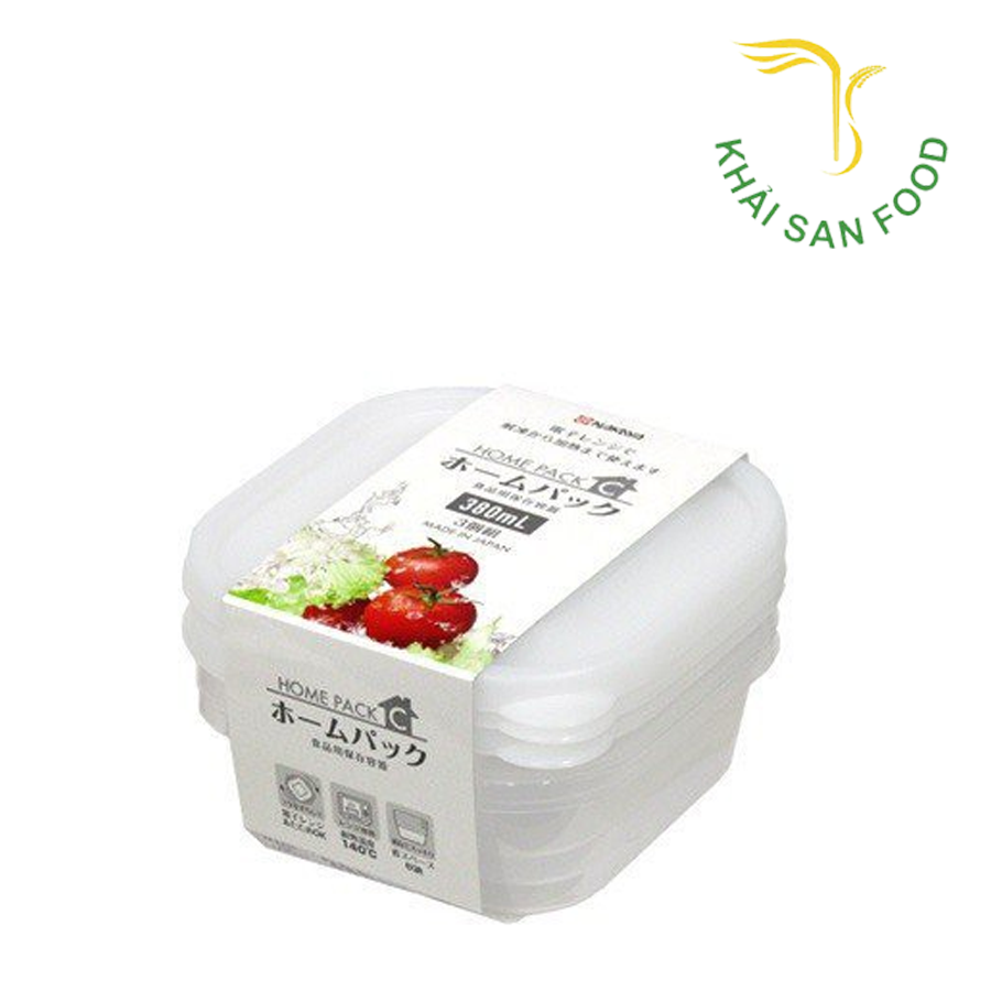 Set 3 Hộp Nhựa 380ml Màu Trắng Nakaya