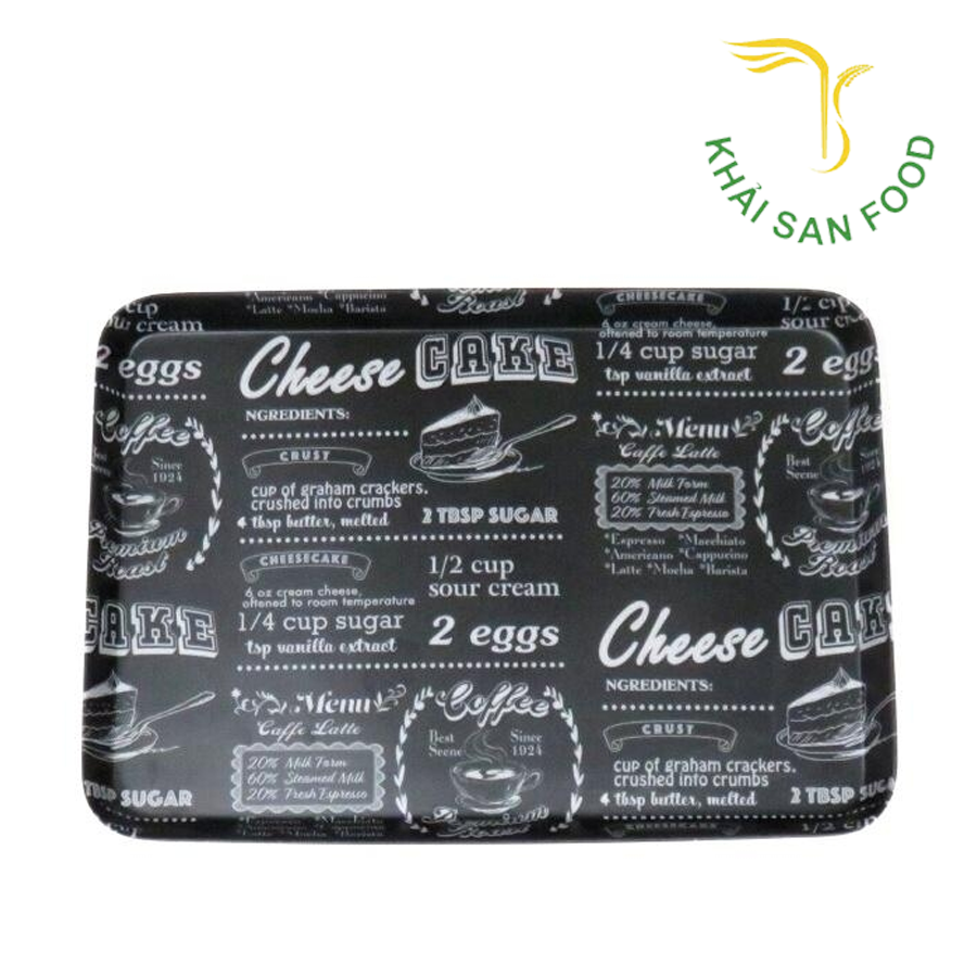 Khay Đựng Cốc Chén Họa Tiết (Hình Chữ Nhật)