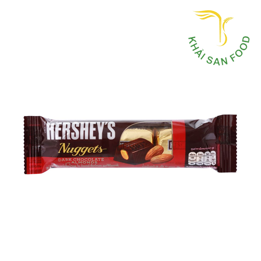Socola Đen Hersheys Nuggets Hạnh Nhân 28G