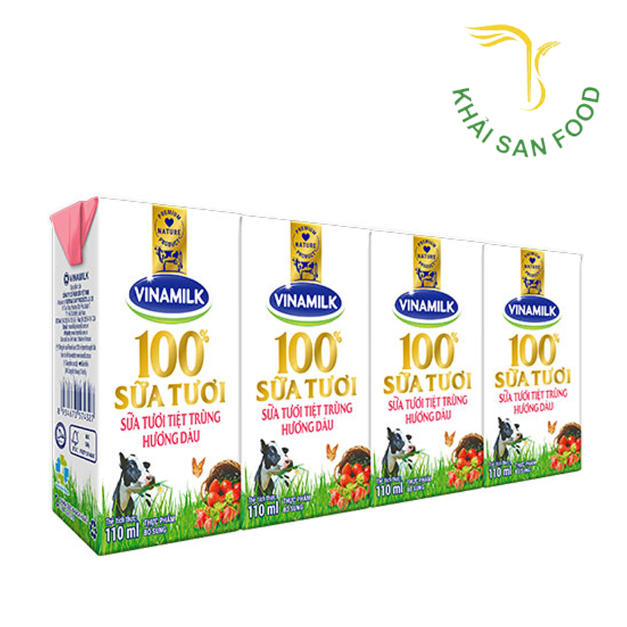 Sữa Tươi Tiệt Trùng Vinamilk 110Ml (Dâu)