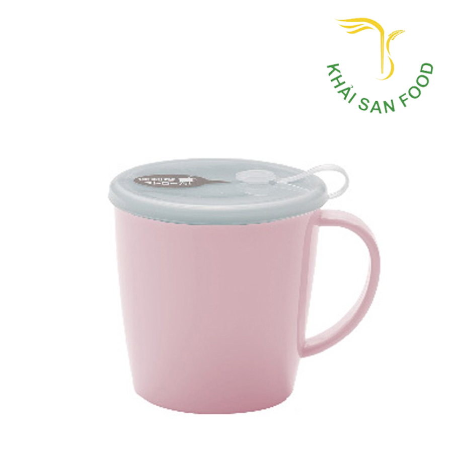 Cốc Nước Uống Có Lỗ Cắm Ống Hút 300Ml (Màu Hồng)