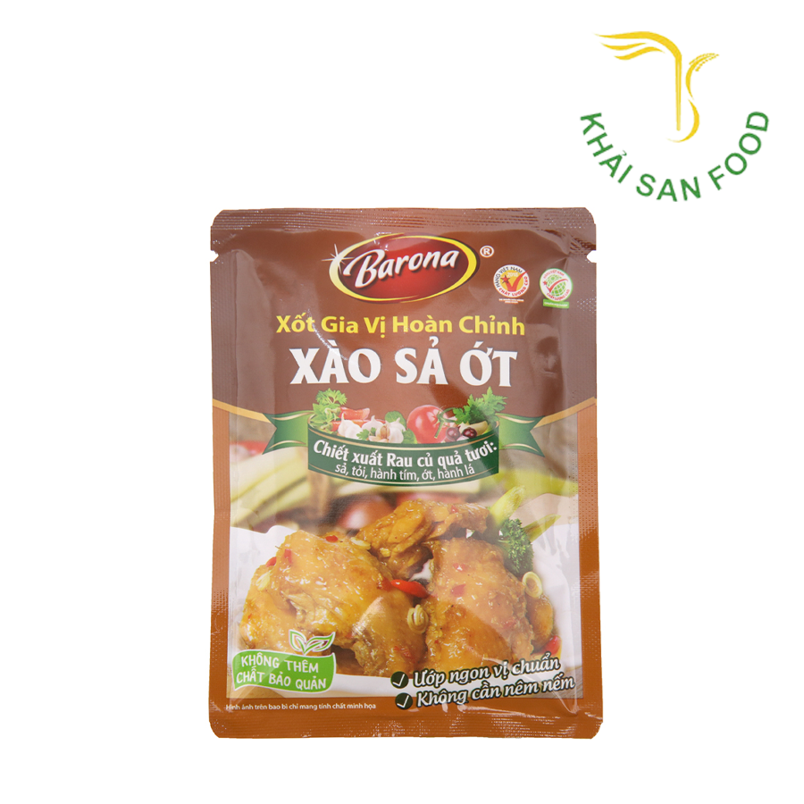 Xốt Gia Vị Hoàn Chỉnh Barona - Xào Sả Ớt 80G