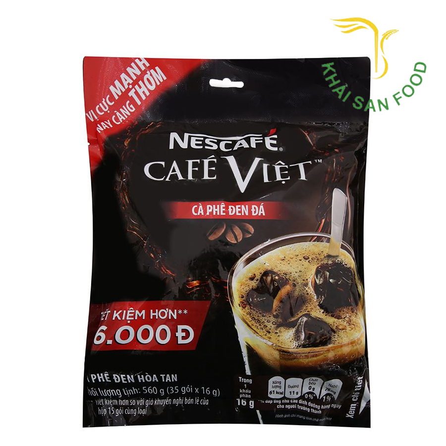 Nescafe Việt Đen Đá Bịch 560g ( 35x16g)